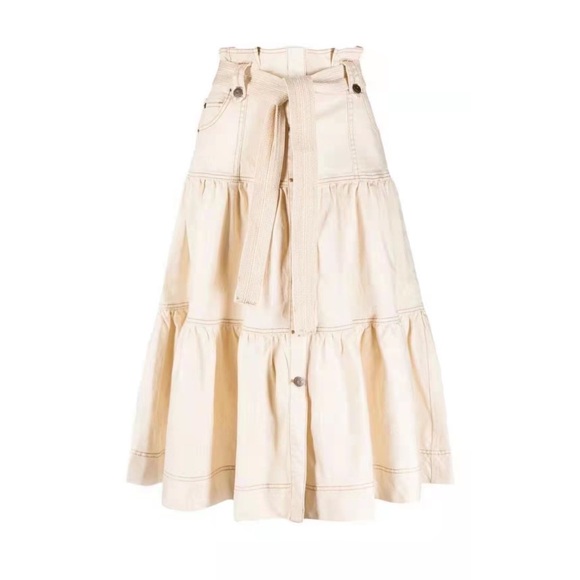 Ulla Johnson Cream Midi Skirt